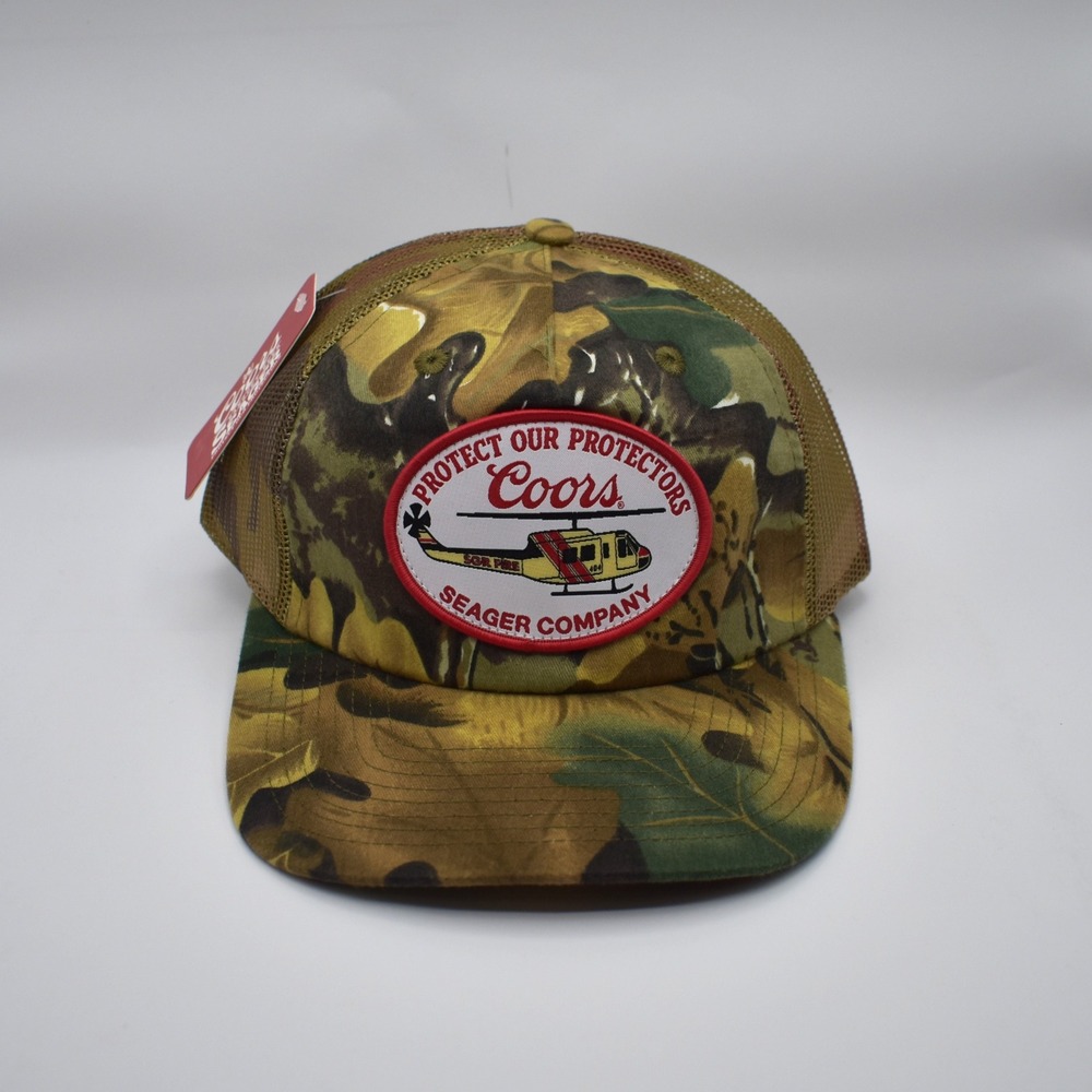 Seager x Coors Banquet Protect Our Protectors Helo Camo Trucker Snapback Hat Cap